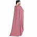 Nida Satin kaftan abaya with lacework- Puce Pink Nida Satin kaftan abaya with lacework- Puce Pink